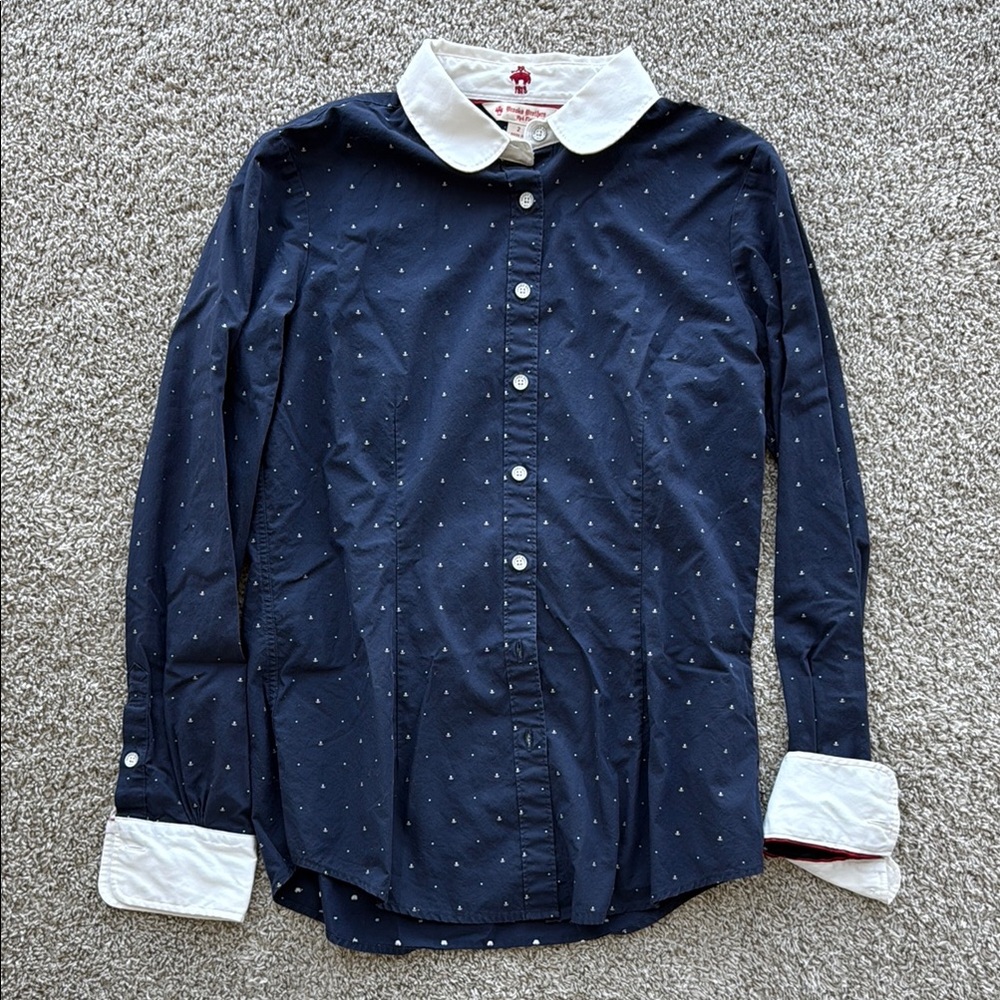 Brooks Brothers Dark Blue Shirt with White Accents